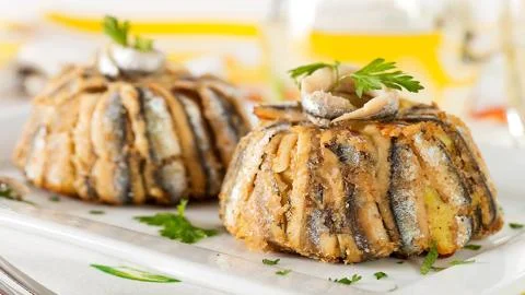 Seafood. Fish cake. Stock Photos