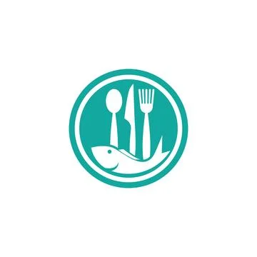 Seafood fork and spoon logo イラスト素材
