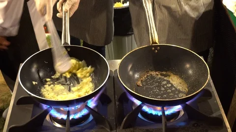 Seafood Frying In A Pan. Stock Footage 121696270