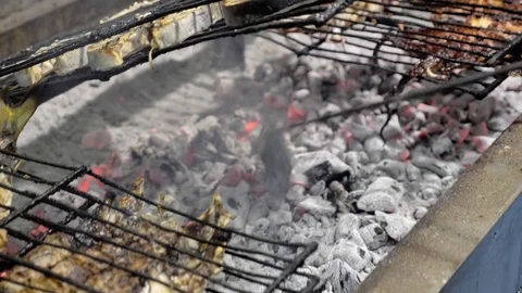 Seafood Grill 4k Video stock 77254338