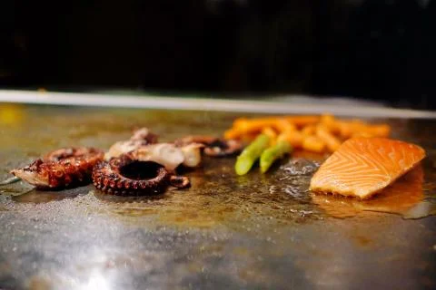 Seafood grill assorted. Stock Photos