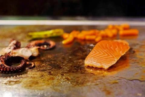 Seafood grill assorted. Stock Photos