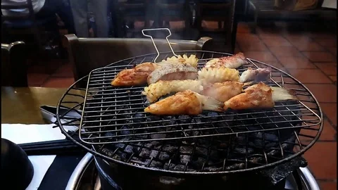 Seafood grill. Vietnam Stock Footage
