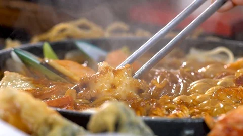 Seafood hot pot Vídeo Stock 96604029