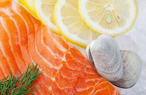 Seafood on ice Stock Photos