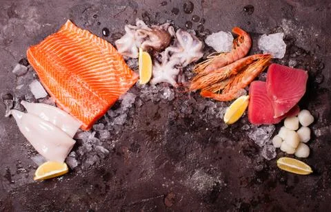 Seafood on the ice Stock Photos