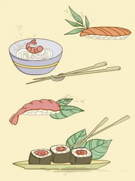 Seafood icons Stock Illustration