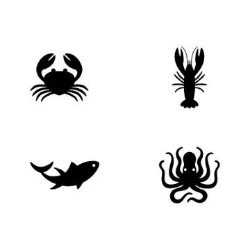 Seafood Icons Stock Illustration