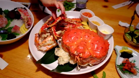 Seafood of King Crab Stock Footage 34855232