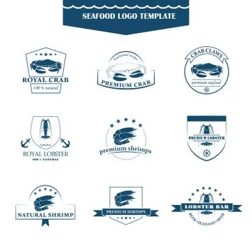 Seafood logos template イラスト素材