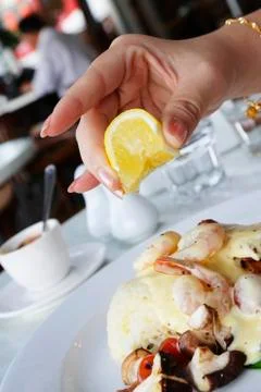 Seafood lunch Stock Photos