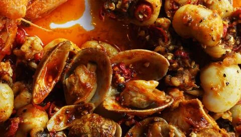 Seafood for lunch Stock Photos
