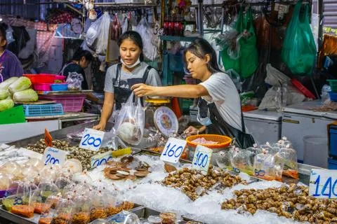 Seafood market in Naklua Stock Photos