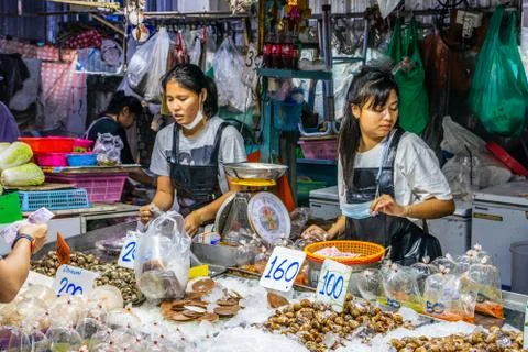 Seafood market in Naklua Foto stock