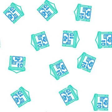 Seafood market vector seamless pattern Illustration