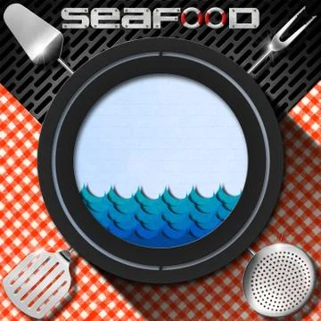 Seafood - menu template Ilustración de archivo
