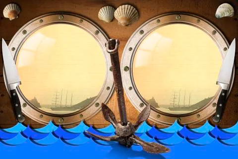 Seafood - menu template Illustrazione stock