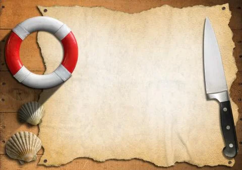 Seafood - menu template Illustrazione stock