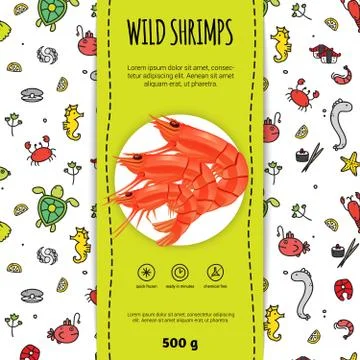 Seafood Packaging Design Stock Illustration