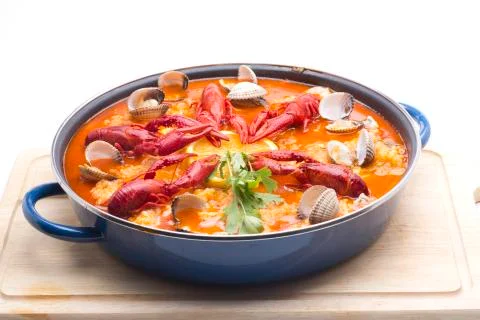 Seafood paella Stock Photos