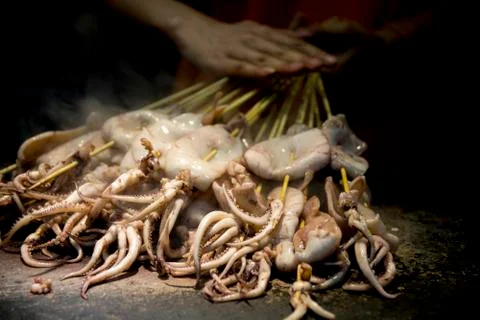 Seafood on the pan Foto stock