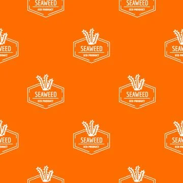 Seafood pattern vector orange Illustrazione stock