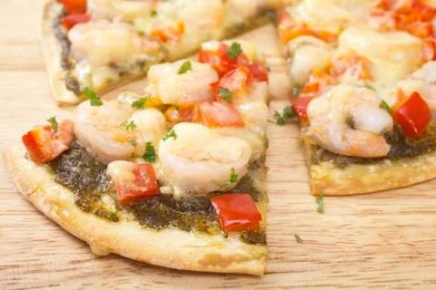Seafood pizza Stock Photos