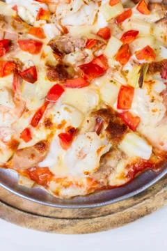 Seafood pizza Stock Photos