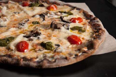 Seafood pizza on the table Stock Photos