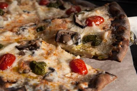 Seafood pizza on the table Stock Photos