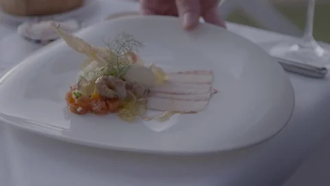Seafood plate at dinner Video stock 74067318