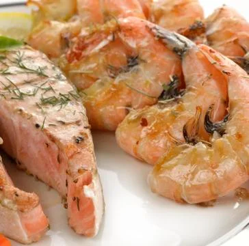 Seafood plate Stock Photos