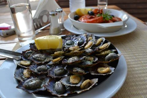 Seafood plate Stock Photos