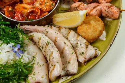Seafood, platter, dish Stock Photos
