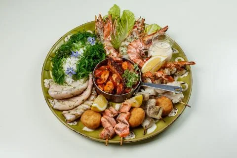 Seafood, platter, dish Stock Photos