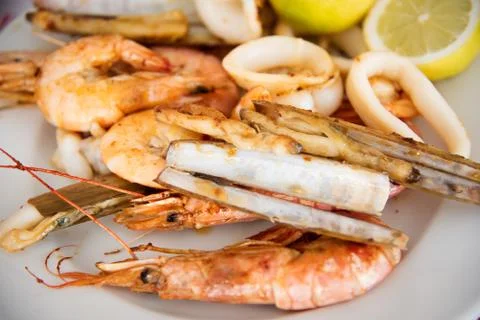 Seafood platter . Stock Photos