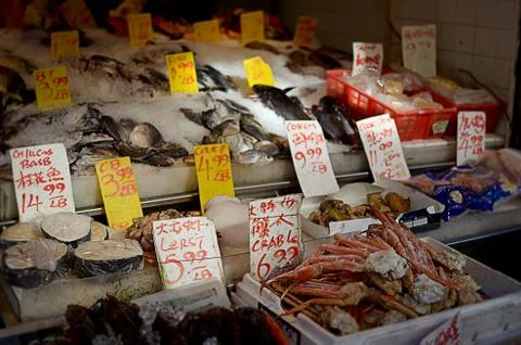 Seafood Prices Stock Photos