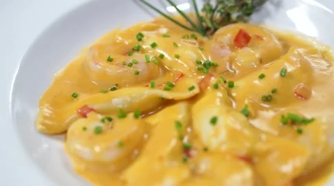 Seafood Ravioli Stock Footage 40215345