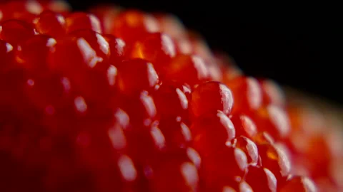 Seafood. red caviar on a dark background Stock Footage 166221442