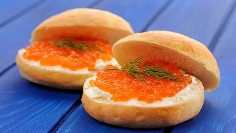 Seafood. Red caviar. Stock Photos