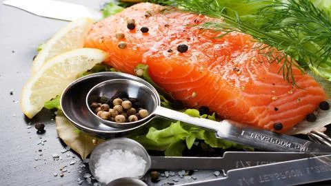 Seafood. Red fish. Stock Photos