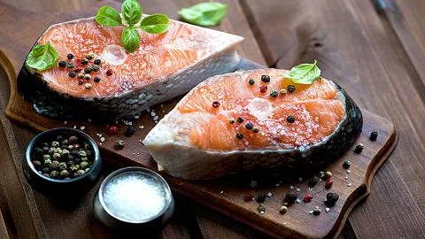 Seafood. Red fish. Stock Photos