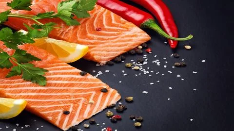 Seafood. Red fish. Stock Photos