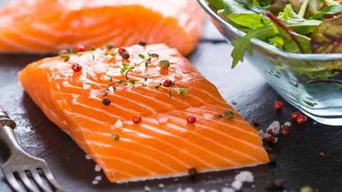 Seafood. Red fish. Stock Photos