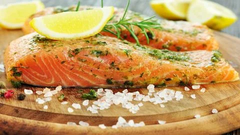 Seafood. Red fish. Stock Photos