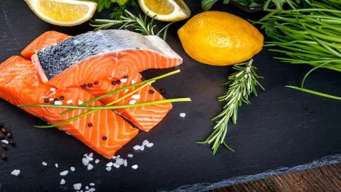 Seafood. Red fish. Stock Photos