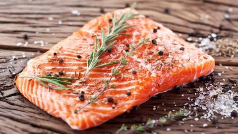 Seafood. Red fish. Stock Photos
