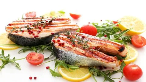 Seafood. Red fish. Stock Photos