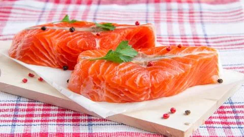 Seafood. Red fish. Stock Photos