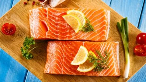 Seafood. Red fish. Stock Photos